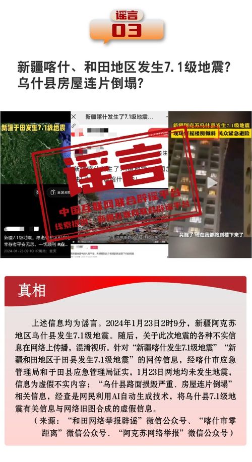 打击网络谣言 共建清朗家园 中国互联网联合辟谣平台2024年1月辟谣榜